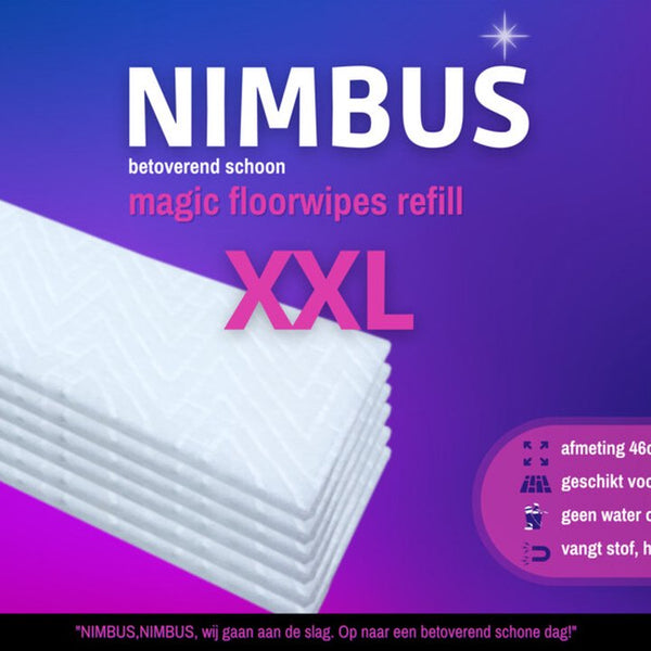 NIMBUS Magic Floorwipes Refill XXL (20x) - Droge Vloerdoekjes 46cm x 27cm - Geschikt voor Swiffer