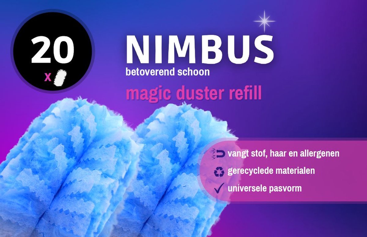 NIMBUS Magic Duster Refill - 20 Navullingen - Geschikt voor Swiffer Duster Handvat