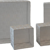 Opbergmand Gevlochten - 4 Stuks - Wit - Textiel - Lade Organizer - Lade Verdeler - Opbergmandjes - Complete set - Opbergbox - Gevlochten Opbergmandjes voor in de Badkamer