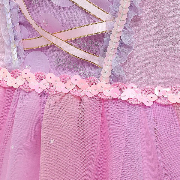 Luxe Roze Rapunzel Winter Prinsessenjurk