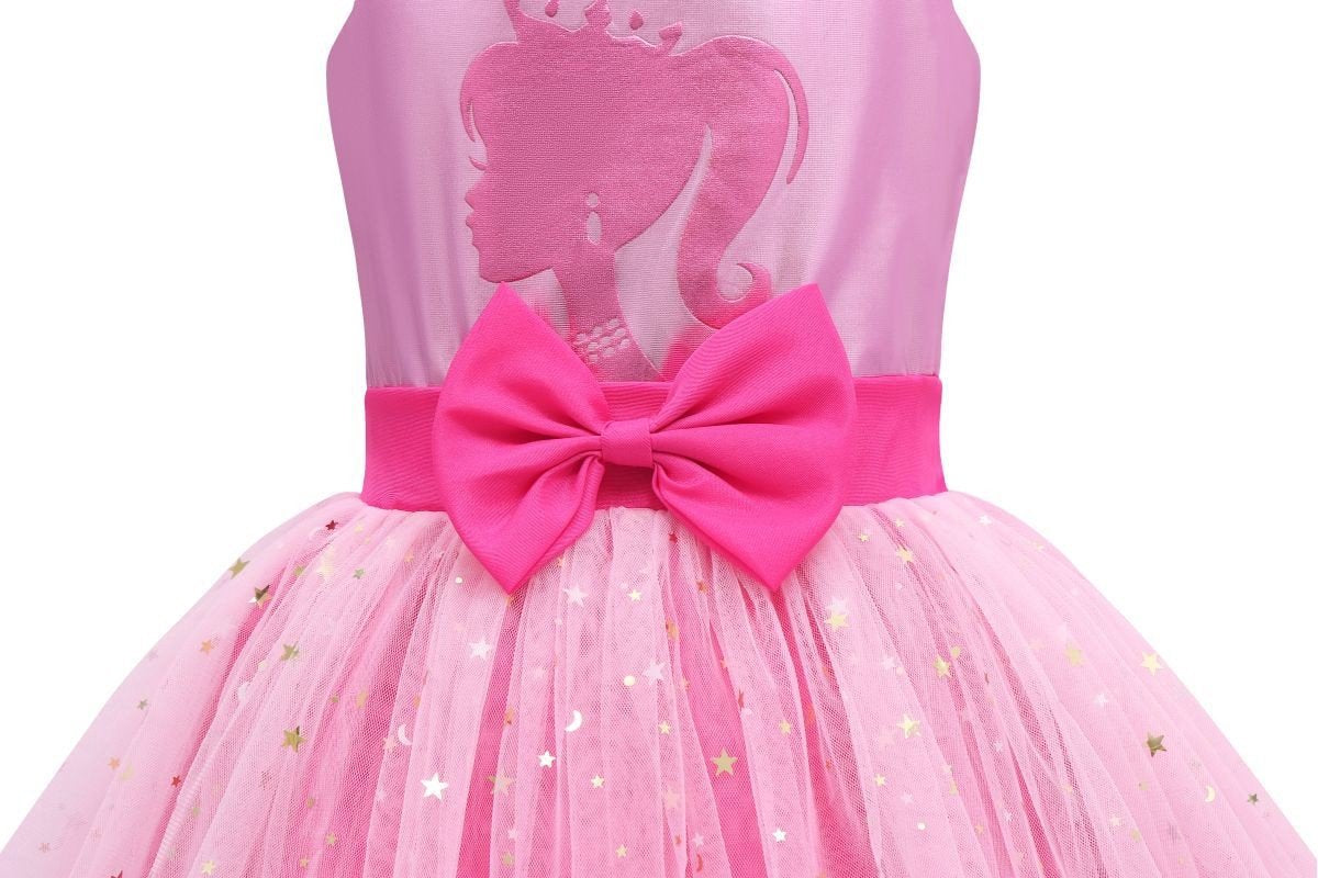 Luxe Barbie Prinsessenjurk Metallic Roze