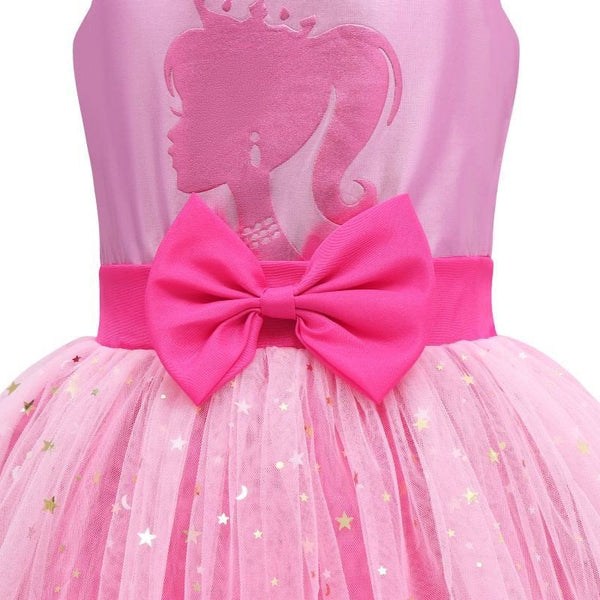Luxe Barbie Prinsessenjurk Metallic Roze