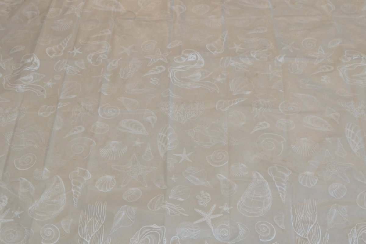 Douchegordijn - Model Strand - 200 cm x 180 cm - Inclusief ringen - Polyester - Badgordijn
