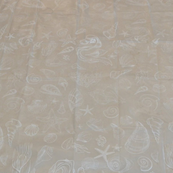 Douchegordijn - Model Strand - 200 cm x 180 cm - Inclusief ringen - Polyester - Badgordijn