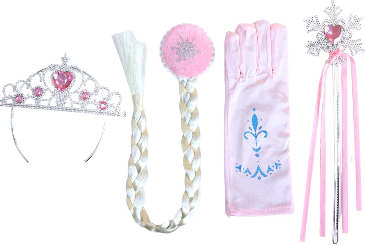 Elsa Verkleed Jurk met Ster Roze
