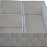 Opbergmand Gevlochten - 4 Stuks - Wit - Textiel - Lade Organizer - Lade Verdeler - Opbergmandjes - Complete set - Opbergbox - Gevlochten Opbergmandjes voor in de Badkamer