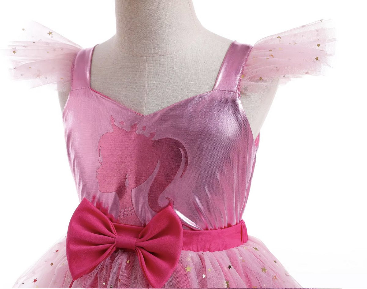 Luxe Barbie Prinsessenjurk Metallic Roze