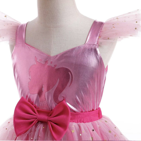 Luxe Barbie Prinsessenjurk Metallic Roze
