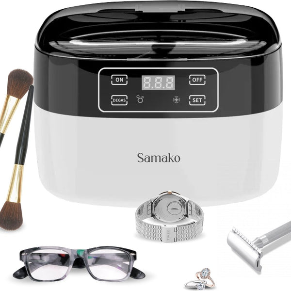 Samako Professionele Ultrasoon Reiniger - Reinigingsapparaat - Ultrasoonbad - Brillen - Sieraden - Horloge - Make-up kwast - 750 ml