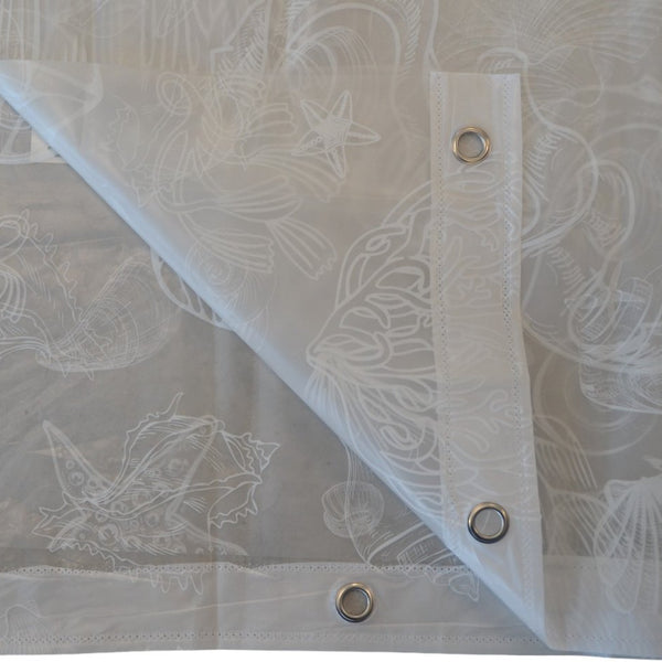 Douchegordijn - Model Strand - 200 cm x 180 cm - Inclusief ringen - Polyester - Badgordijn