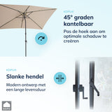 Kopu® Sevilla Parasol Rechthoek 200x300 cm met Hoes en voet - Creme