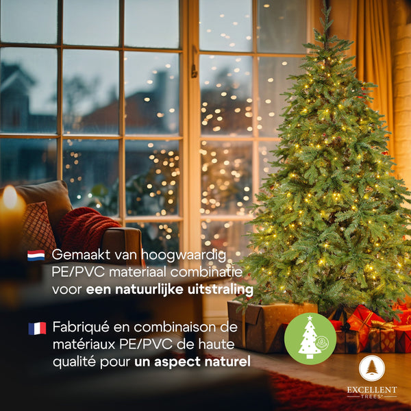 Excellent Trees® LED Ulvik 150 cm - Premium Kerstboom met 250 LED lampjes - ⌀80cm - 150cm