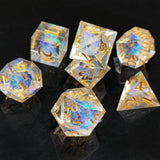 7 delige Resin Dice Set “Crystal Prism Glow”