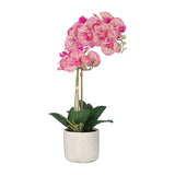 Kopu® Kunstbloem Orchidee 60 cm Roze -  cement Sierpot - Phalenopsis