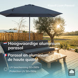 Kopu® Leon Parasol Rechthoek 150x250 cm - Balkonparasol met Hoes - Grijs