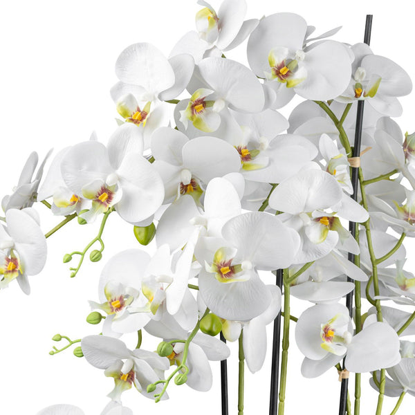 Kopu® Kunstbloem Orchidee 60 cm Wit met Schaal Ovaal - Phalenopsis