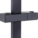 Luzzo® Square Black Doucheset Thermostaatkraan met Glijstang - Zwart