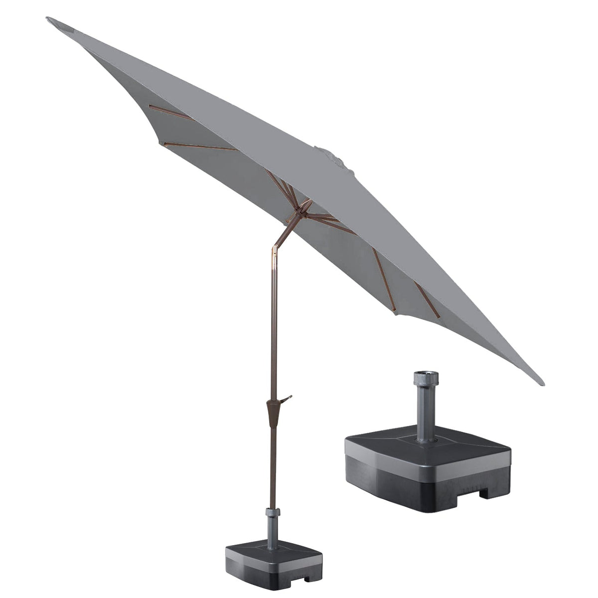 Kopu® Malaga Parasolset Vierkant 200x200 cm met Voet - Lichtgrijs