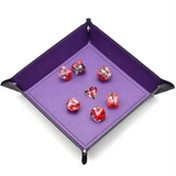 Opvouwbare Dice Tray – Zwart Kunstleer | Voor Dungeons & Dragons & TTRPG Dobbelstenen Paars