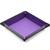 Opvouwbare Dice Tray – Zwart Kunstleer | Voor Dungeons & Dragons & TTRPG Dobbelstenen Paars