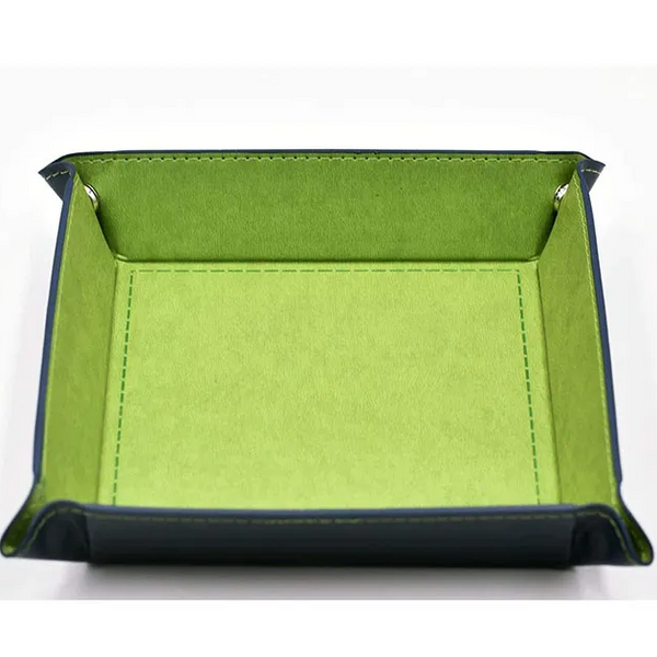 Opvouwbare Dice Tray – Zwart Kunstleer | Voor Dungeons & Dragons & TTRPG Dobbelstenen Groen