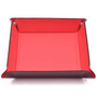 Opvouwbare Dice Tray – Zwart Kunstleer | Voor Dungeons & Dragons & TTRPG Dobbelstenen Rood