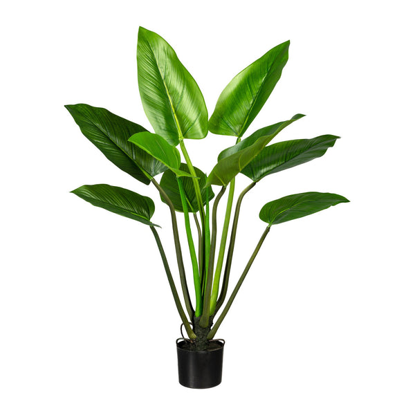 Kopu® Kunstplant Philodendron 110 cm - 9 bladeren - in zwarte pot
