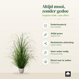 Kopu® Kunstplant Zegge Grasplant 90 cm - in Witte Sierpot - Nepplant