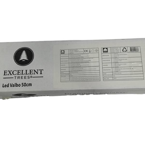 Excellent Trees® Valbo Mini Kerstboom 50 cm met batterij verlichting en Sneeuw - Kunstkerstboom met 72 Lampjes