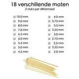 Breinaalden Set Bamboe 36 Stuks - 18 Verschillende Maten - 35 cm Lang - 2 tot 10 mm Dikte