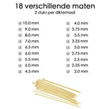 Breinaalden Set Bamboe 36 Stuks - 18 Verschillende Maten - 35 cm Lang - 2 tot 10 mm Dikte