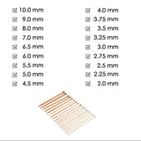 Breinaalden Set Bamboe 36 Stuks - Donker Bruin - 18 Verschillende Maten - 35 cm Lang - 2 tot 10 mm Dikte