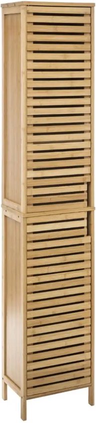 Sicela Bamboe Badkamerkast Hoog - 24x34x170 cm - bruin