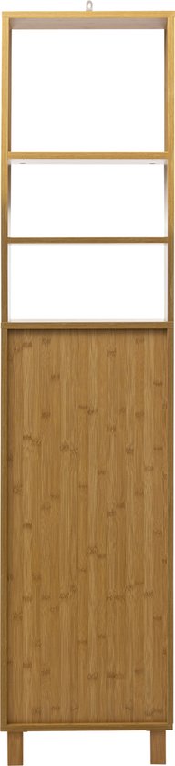 5five Hoge Badkamerkast Sicela Bamboelook 33x38x168 cm - Bruin