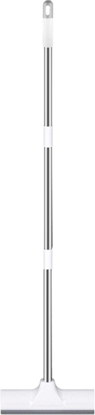 Schrobber 2 in 1 - Wit-Grijs - Douchetrekker - Schrobbezem - Trekker douche - Luiwagen - Trekker - Schuurborstel - Schrobborstel Met telescopische steel