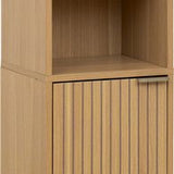 Badkamerkast Hoog Tasso Paneel dessin - 1 deur en 6 planken - Bruin