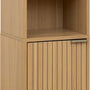Badkamerkast Hoog Tasso Paneel dessin - 1 deur en 6 planken - Bruin
