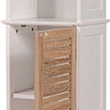 Badkamerkast Stockholm met deur en 6 planken 35x26x173 cm - Wit/Bruin