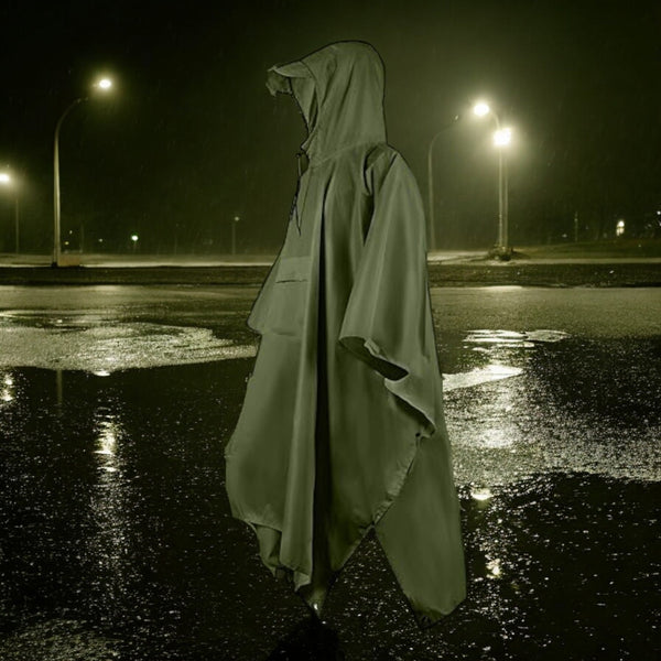 Poncho - Groen - One Size Fits All - Fietsponcho Fiets - Reflecterende strips - Dames & Heren - Waterdicht