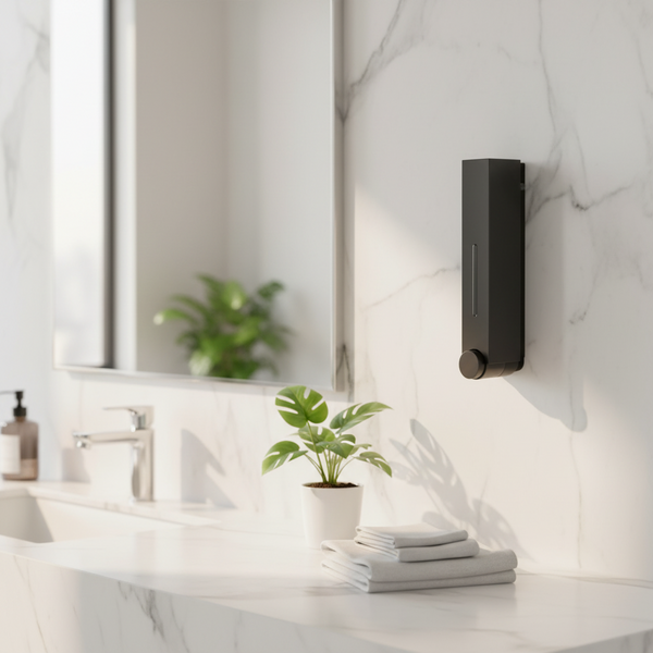 Zeepdispenser Wandmontage - 1 Reservoir - Zwart - Zeepdispenser Douche - Zeepdispenser Hangend - Zeeppompje Hangend - Zeeppomp Wandmontage