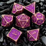 7-delige Metal Dice Set – “Draconian Royal” (Paars)