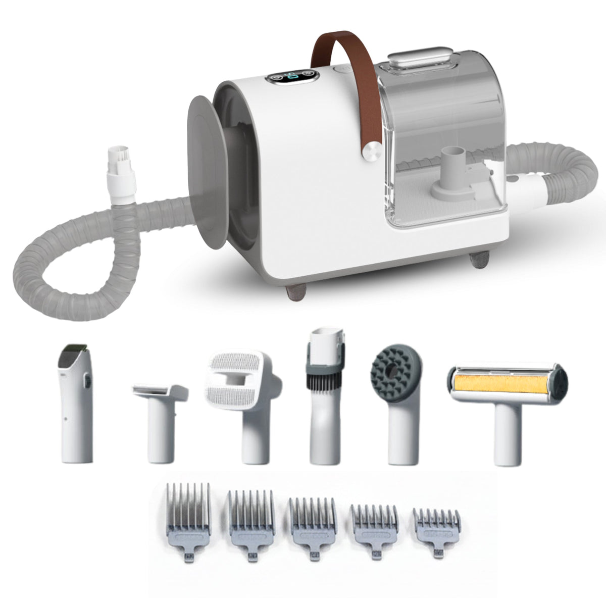 Carewat 6-in-1 Huisdier Stofzuiger en Trimmer Set – Professionele Hondentondeuse met Stofzuiger – Trimset Hond en Kat – Stil, Krachtig en Hygiënisch