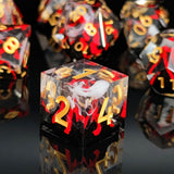 7 delige Resin Dice Set “Eruption Core