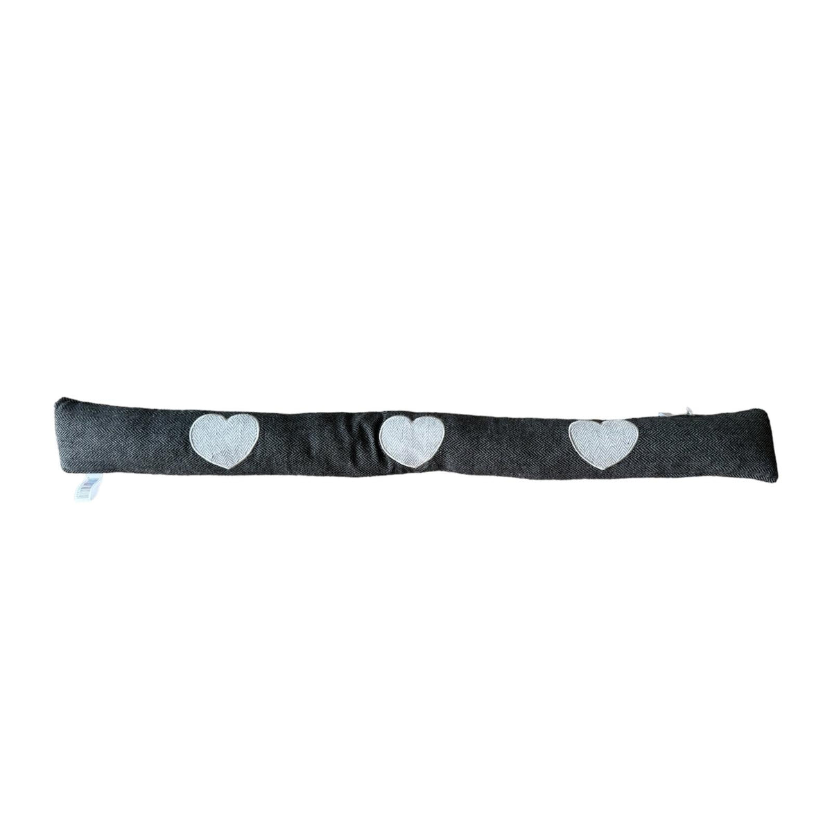 Tochtrol - Donker Grijs Hartjes - Katoen - 90 x 10 cm - Tochthond - Tochtstopper - Isolatie tegen Tocht
