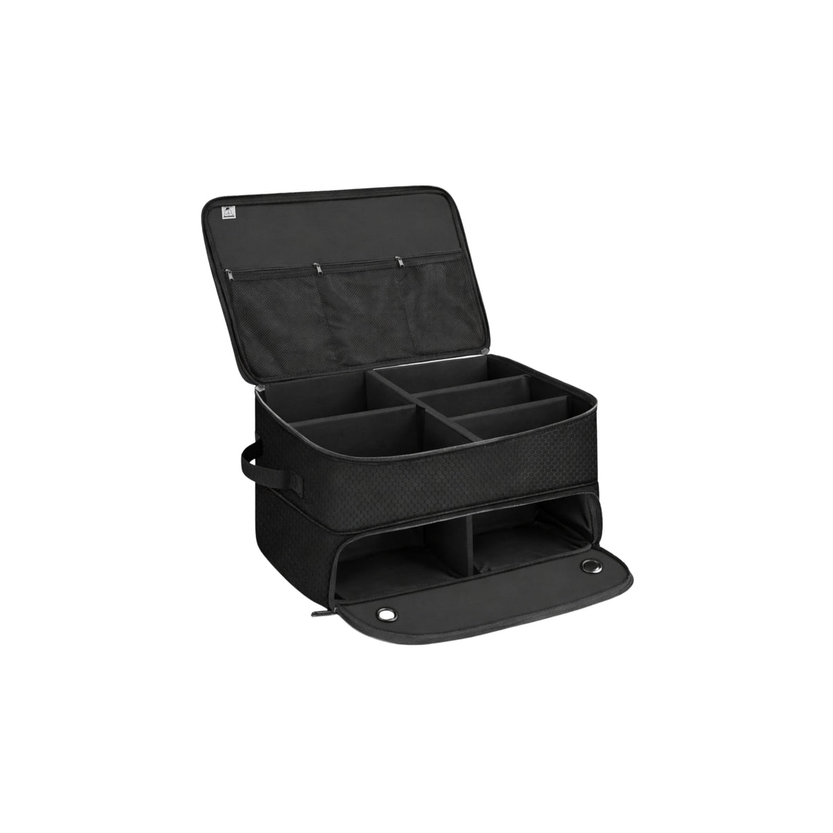 Golf Organizer Tas voor Kofferbak – Golf Accessoire Opbergbox met Schoenenvak – Waterafstotende Golf Opbergtas met Verstelbare Vakken – Golf Cadeau voor Heren & Dames – Zwart
