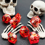 7 delige Resin Dice Set “Crimson Skulls