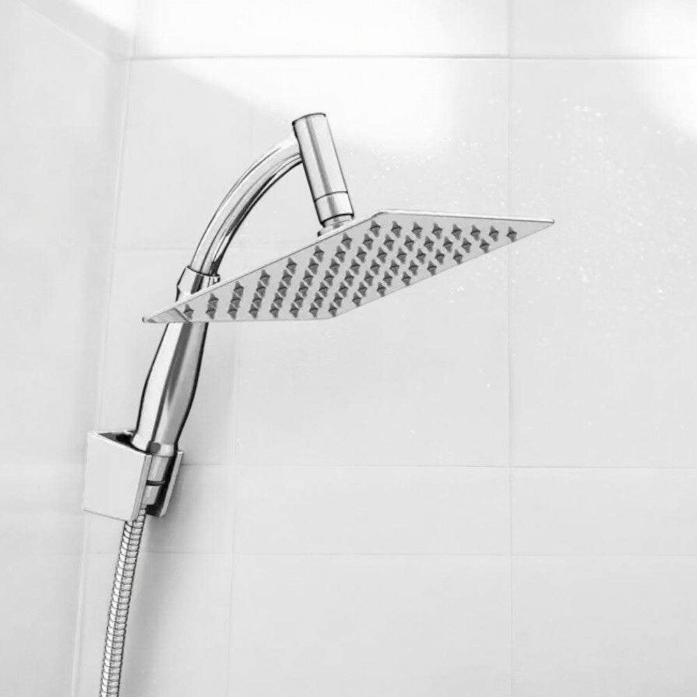 Regendouche XL Deluxe - Ø 35 cm - Zilver - Douchekop Met Slang En Houder - Regendouchekop - Handdouche