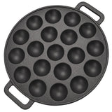 Chefino Poffertjespan Gietijzer 24 cm – 19 Poffertjes Tegelijk – Geschikt voor Gas, Inductie, Keramisch en Oven – BPA-vrij, Anti-aanbaklaag