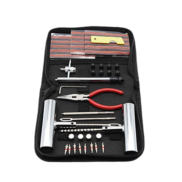 Banden Reparatieset - Complete Set - Proppenset - Inclusief Handige Opbergtas - Reparatieset voor Motor, Brommer of Auto - Bandenreparatieset Auto -  Autobanden Reparatie