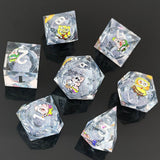 Spongebob Squarepants Liquid Core Dice Set met Zilveren Glitter